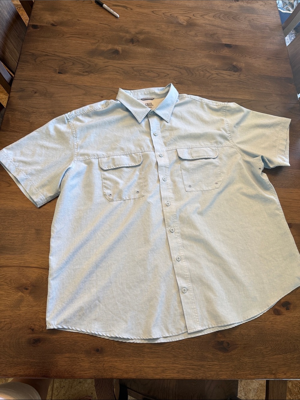 IZOD Men's 2XL Light Blue Light Weight Short Sleeve Shirt